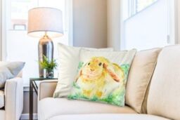 New Edge Blinds Animal Watercolour Printed Cushion in Grey - Size: 43 cm x 43 cm - thumbnail 2
