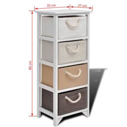 Berkfield Home Storage Cabinet 4 Drawers Wood in White - thumbnail 6