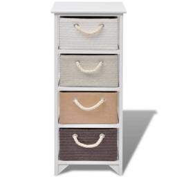 Berkfield Home Storage Cabinet 4 Drawers Wood in White - thumbnail 3