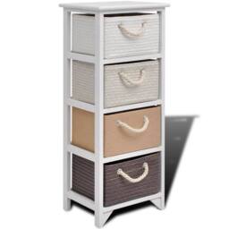 Berkfield Home Storage Cabinet 4 Drawers Wood in White - thumbnail 2