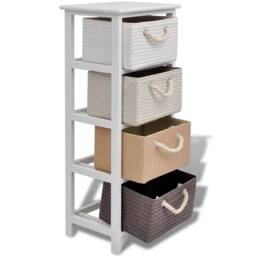 Berkfield Home Storage Cabinet 4 Drawers Wood in White - thumbnail 4