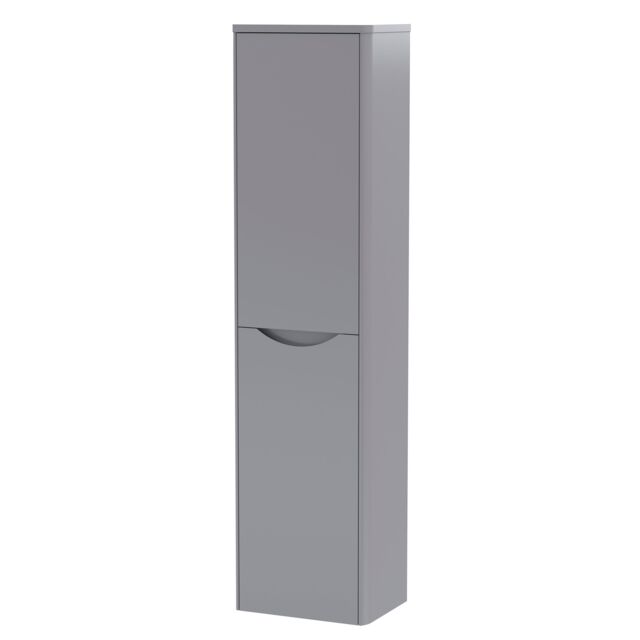 Balterley Modern Bathroom 1 Soft Close Door Wall Hung Tall Cabinet, Grey, 356mm in Grey - image 1