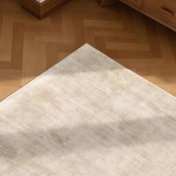 THE RUGS Vikosa Jane Viscose Soft Plain Rug Living Room in Cream - Size: 80 cm x 150 cm - thumbnail 2
