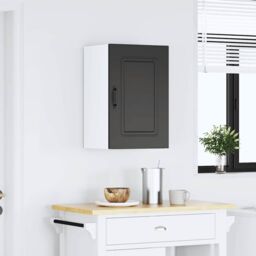 Berkfield Home Kitchen Wall Cabinet Kalmar Black Engineered Wood - thumbnail 3