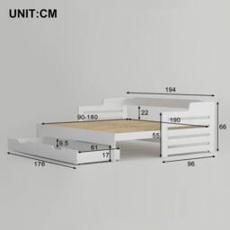 Merax White Daybed with Trundle & Storage Drawer - Size: Single - thumbnail 5