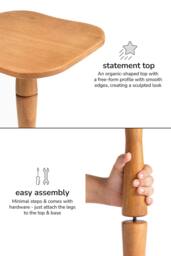 MH London Solid Mango Wood Free-Form Side Table, Accent End Table - Jasmine in Light Beige - thumbnail 6