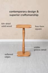 MH London Solid Mango Wood Free-Form Side Table, Accent End Table - Jasmine in Light Beige - thumbnail 3