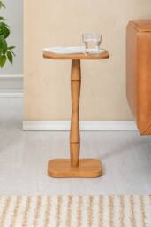 MH London Solid Mango Wood Free-Form Side Table, Accent End Table - Jasmine in Light Beige - thumbnail 2