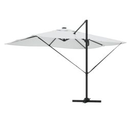 Berkfield Home Cantilever Roma Parasol with LEDs Sand 352x251x265 cm Aluminium in Beige - Size: 352 x 251 x 265 cm - thumbnail 7