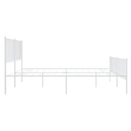 Berkfield Home Metal Bed Frame with Headboard & Footboard White 193x203 cm - thumbnail 6