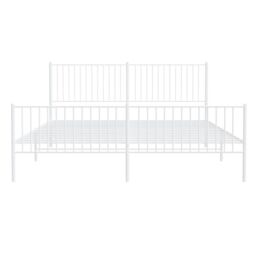 Berkfield Home Metal Bed Frame with Headboard & Footboard White 193x203 cm - thumbnail 5