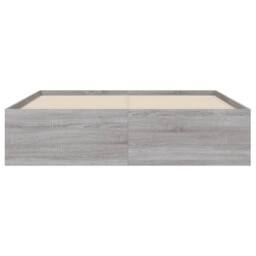 Berkfield Home Modern Bed Frame w/Drawers Frame Grey Sonoma 120x190 cm Small Double - thumbnail 6
