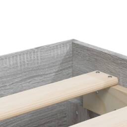 Berkfield Home Modern Bed Frame w/Drawers Frame Grey Sonoma 120x190 cm Small Double - thumbnail 9