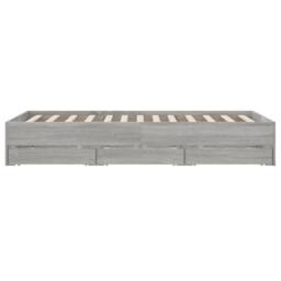 Berkfield Home Modern Bed Frame w/Drawers Frame Grey Sonoma 120x190 cm Small Double - thumbnail 7