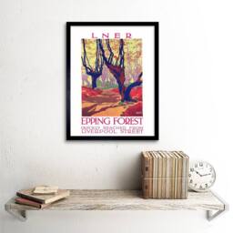 "Artery8 Vintage Advert LNER Epping Forest Liverpool Travel Framed Art Print - Size: W12"" x H16""" - thumbnail 2