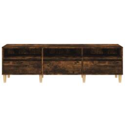 Berkfield Home TV Cabinet Smoked Oak 150x30x44.5 cm Engineered Wood in Brown - thumbnail 6