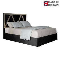 Casani Cliddesden Upholstered Soft Velvet Black Metal Designer Bed Frame - Size: Single - thumbnail 4