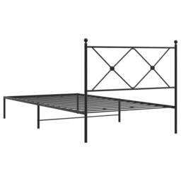 Berkfield Home Metal Bed Frame without Mattress with Headboard Black 100x190cm - Size: 100x190 cm - thumbnail 6