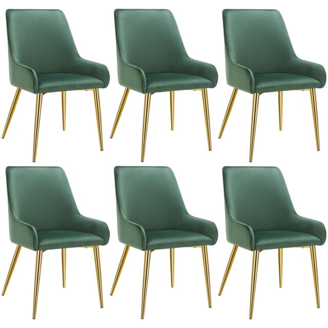 tectake Dining Chair Avane Set Of 6 - Green - Size: 6 Pack - image 1