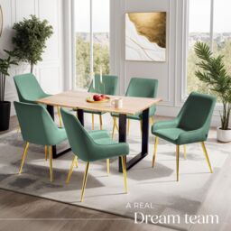 tectake Dining Chair Avane Set Of 6 - Green - Size: 6 Pack - thumbnail 8