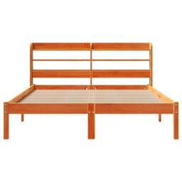 Berkfield Home Bed Frame with Headboard without Mattress Wax Brown 135x190 cm Double - thumbnail 6