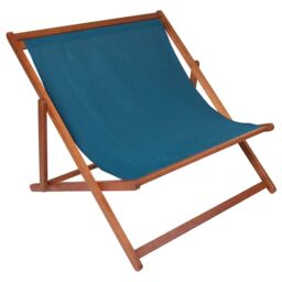 Charles Bentley Eucalyptus Wooden Double Deck Chair for Outdoors & Garden in Blue - thumbnail 2