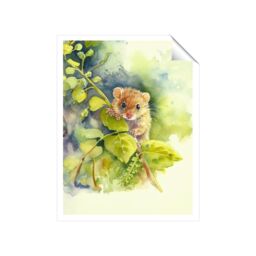 "Warren Reed - Designer Dormouse Watercolour Unframed Art Print - Size: W24"" x H36""" - thumbnail 2