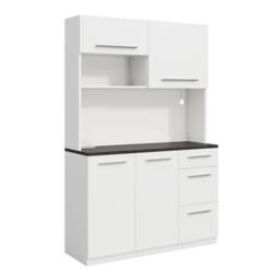 BTM 120cm LED Kitchen Sideboard USB Outlet Tall Cabinet White - thumbnail 9