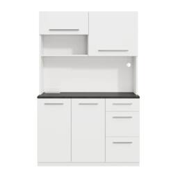 BTM 120cm LED Kitchen Sideboard USB Outlet Tall Cabinet White - thumbnail 8
