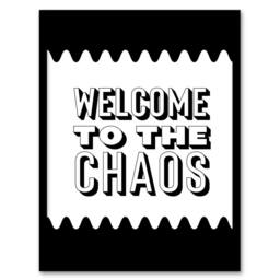 Artery8 Welcome To The Chaos Black White Modern Funny Framed Wall Art Print - Size: A4 - thumbnail 1