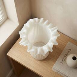 Garden Greatness Maison Froufrou Ruffle Vase in White - Size: 1 Pack - thumbnail 2