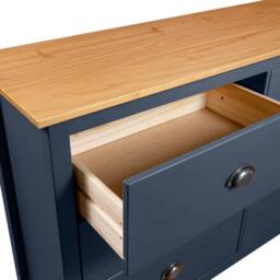 Berkfield Home Sideboard Hill Grey 125x40x80 cm Solid Pine Wood in Dark Navy - Size: 125 x 40 x 80 cm - thumbnail 5