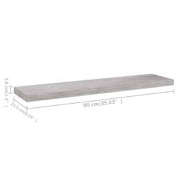 Berkfield Home Floating Wall Shelf Concrete Grey 90x23.5x3.8 cm MDF - thumbnail 7