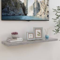 Berkfield Home Floating Wall Shelf Concrete Grey 90x23.5x3.8 cm MDF - thumbnail 2
