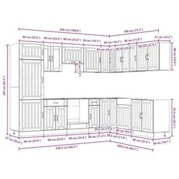 Berkfield Home 14 Piece Kitchen Cabinet Set Lucca Artisan Oak Engineered Wood in Brown - thumbnail 8