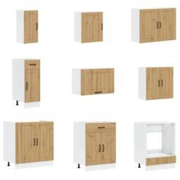 Berkfield Home 14 Piece Kitchen Cabinet Set Lucca Artisan Oak Engineered Wood in Brown - thumbnail 4