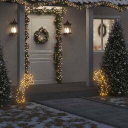 Berkfield Home Christmas Light Decoration with Spikes Meteor 80 LEDs 62 cm in Black - thumbnail 2