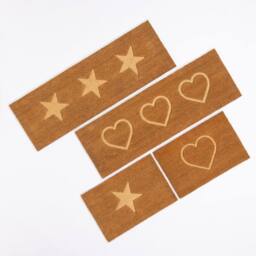 Arthouse Astley Pressed Heart Embossed PVC Backed Coir 40x60cm Doorma in Natural - Size: 40 cm x 60 cm - thumbnail 4