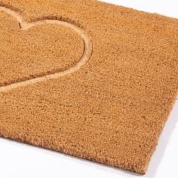Arthouse Astley Pressed Heart Embossed PVC Backed Coir 40x60cm Doorma in Natural - Size: 40 cm x 60 cm - thumbnail 2