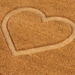 Arthouse Astley Pressed Heart Embossed PVC Backed Coir 40x60cm Doorma in Natural - Size: 40 cm x 60 cm - thumbnail 3