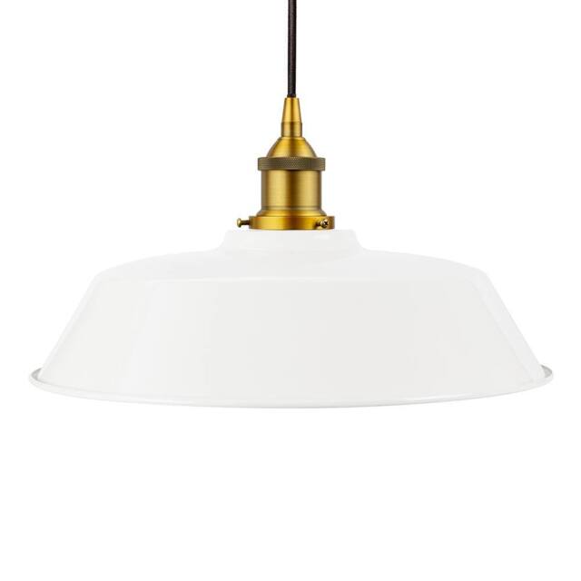 SE Home White Chancery Pendant Light - Antique Gold - Black Round - image 1