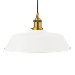 SE Home White Chancery Pendant Light - Antique Gold - Black Round - thumbnail 1