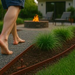 Harbour Housewares 50m Flexible Plastic Lawn Edging Path Grass Border with Plastic Pegs in Brown - thumbnail 7