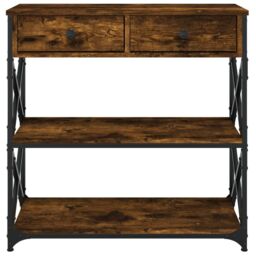 Berkfield Home Console Table Smoked Oak 75x28x75 cm Engineered Wood in Brown - Size: 75 x 28 x 75 cm - thumbnail 6