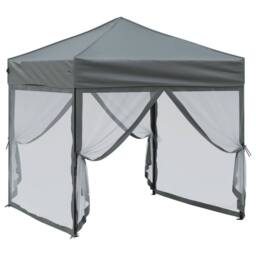 Berkfield Home Folding Party Tent with Sidewalls Anthracite 2x2 m in Charcoal - thumbnail 3