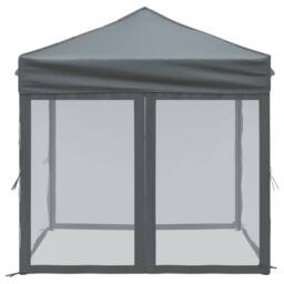 Berkfield Home Folding Party Tent with Sidewalls Anthracite 2x2 m in Charcoal - thumbnail 4