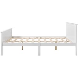 Matteo Wooden Bed Frame with Headboard & Footboard, Pine Wood Bed in Off-White - Size: Single - thumbnail 3