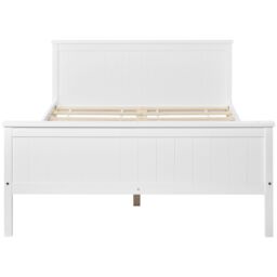 Matteo Wooden Bed Frame with Headboard & Footboard, Pine Wood Bed in Off-White - Size: Single - thumbnail 2