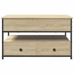 Berkfield Home Comfortable Coffee Table Sonoma Oak 85x50x50 cm Engineered Wood a in Brown - Size: 85 x 50 x 50 cm - thumbnail 5