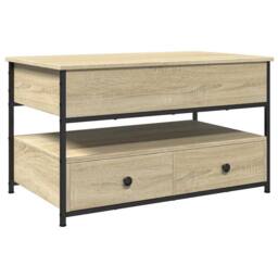 Berkfield Home Comfortable Coffee Table Sonoma Oak 85x50x50 cm Engineered Wood a in Brown - Size: 85 x 50 x 50 cm - thumbnail 3